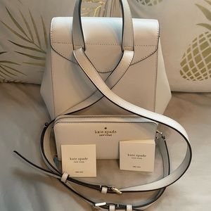 NWOT Kate Spade Lizzie Backpack and Wallet White Purse